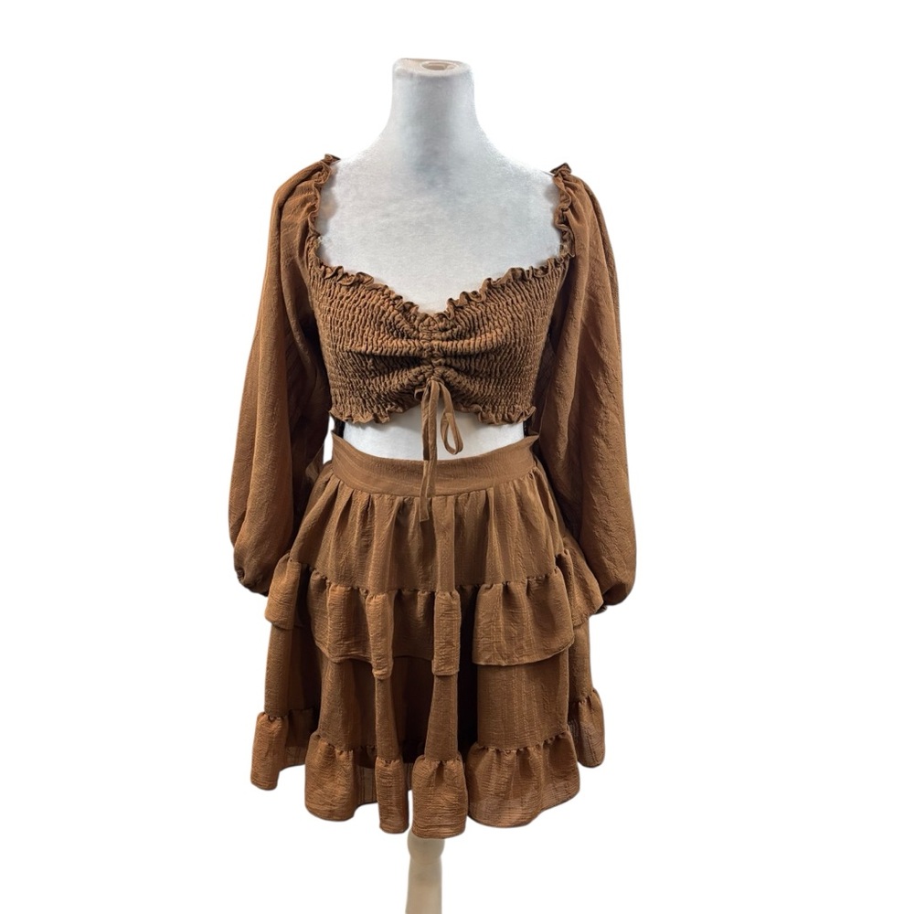 Brand new with Tags Ladies Windsor Brand Camel Color Cut Out Mini Dress Medium